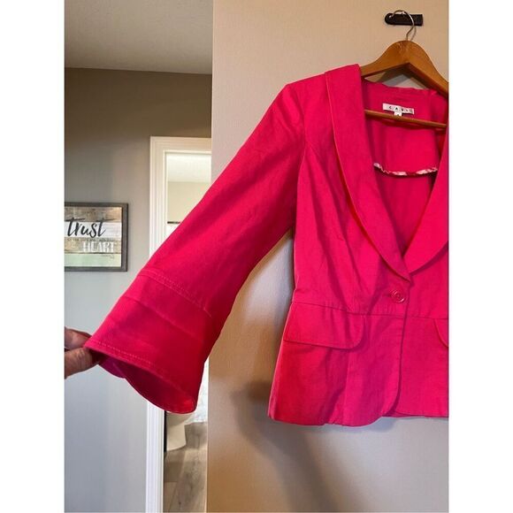 Cabi Women's 8 Power Blazer Jacket Hot Pink Peplum Bottom Preppy Barbiecore - Picture 6 of 12